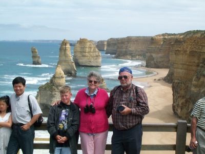 Grampa, Gramma, and Josh on Australia's Great Ocean Road